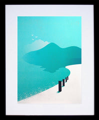 Mourne Mountains From Murlough Beach Black Frame (With Mount)