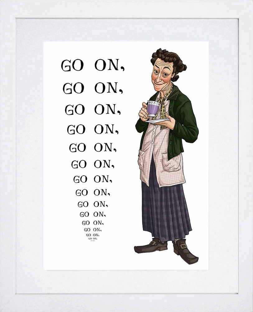 Father Ted - Mrs Doyle - Go On White Frame