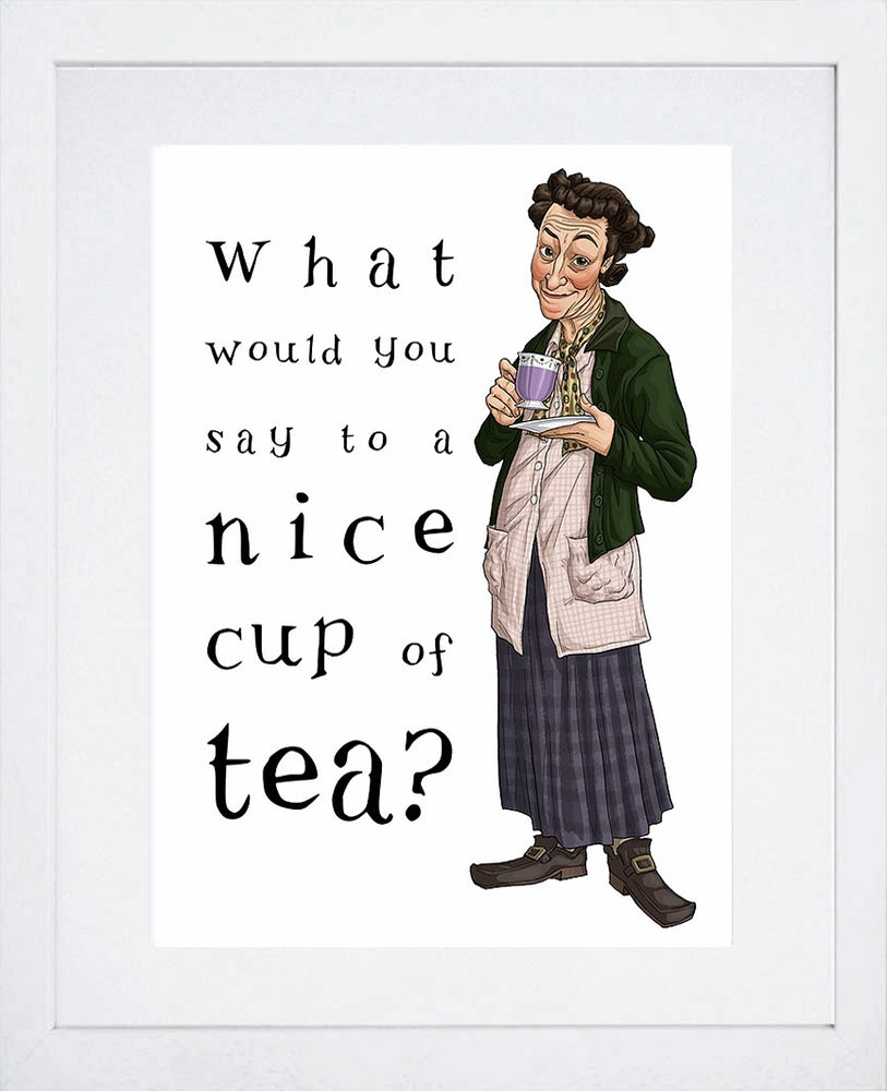 Father Ted - Mrs Doyle - What Would You Say? White Frame