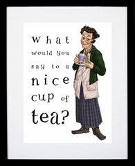 Father Ted - Mrs Doyle - What Would You Say? Black Frame