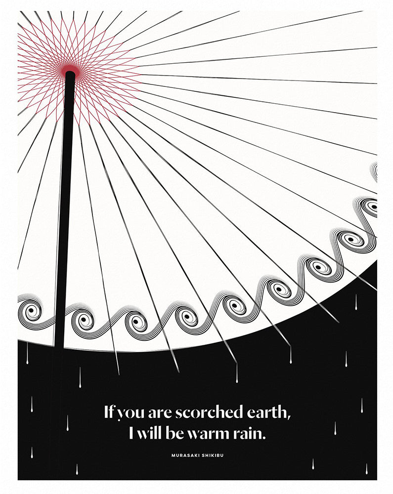 Murasaki Shikibu - Rain Unframed
