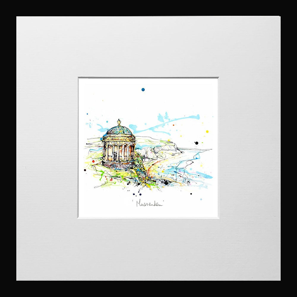 Print Open Edition Landscapes - Mussenden Temple-12 x 12-Small Flat Black Frame