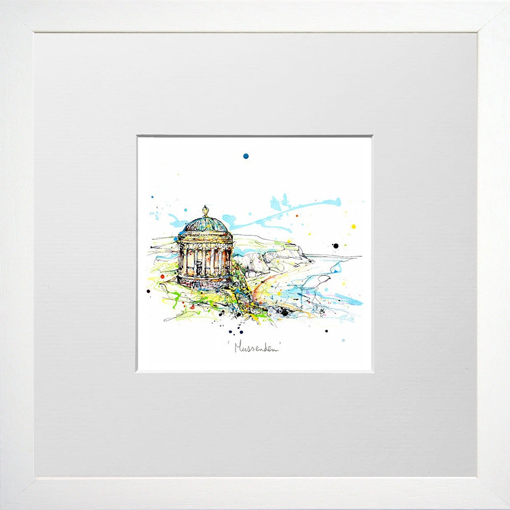 Print Open Edition Landscapes - Mussenden Temple-12 x 12-Small Flat White Frame
