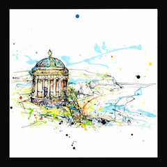 Print Open Edition Landscapes - Mussenden Temple-30 x 30-Black Box Frame (No Mount)