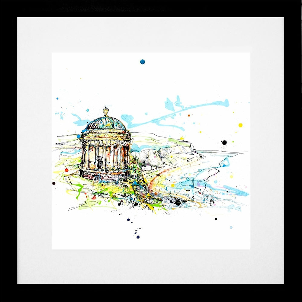 Print Open Edition Landscapes - Mussenden Temple-30 x 30-Black Box Frame (With Mount)