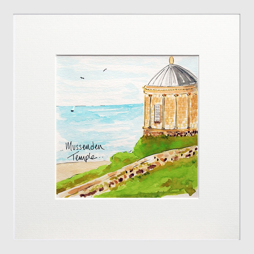 Mussenden Temple 1 Small Flat White Frame