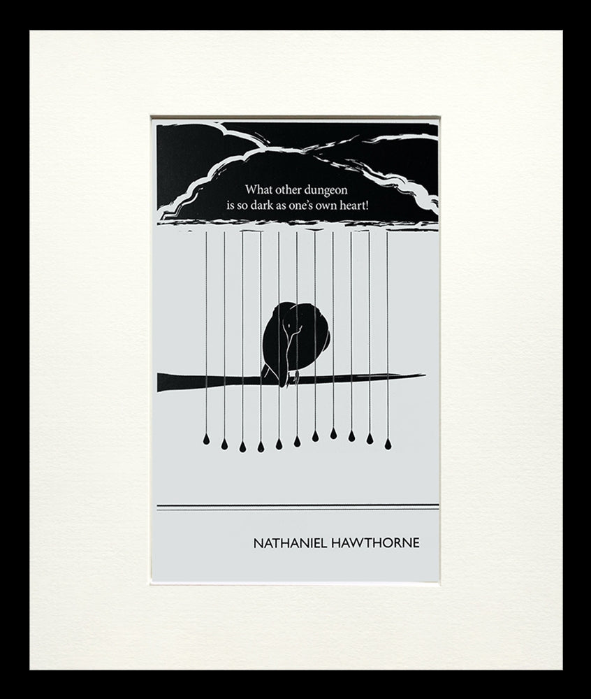 Postcard - Nathaniel Hawthorne - Small Flat Black Frame