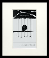 Postcard - Nathaniel Hawthorne - Small Flat Black Frame