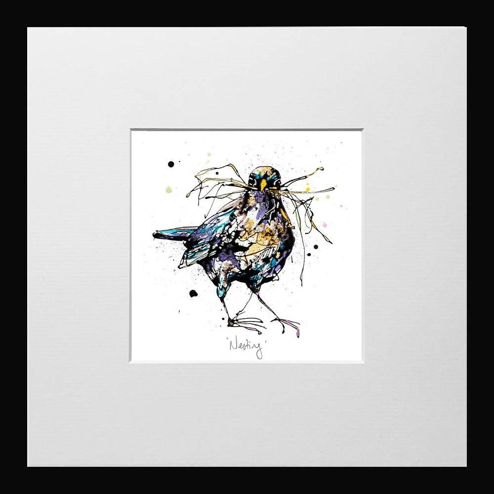 Print Open Edition Floral - Nesting-12 x 12-Small Flat Black Frame