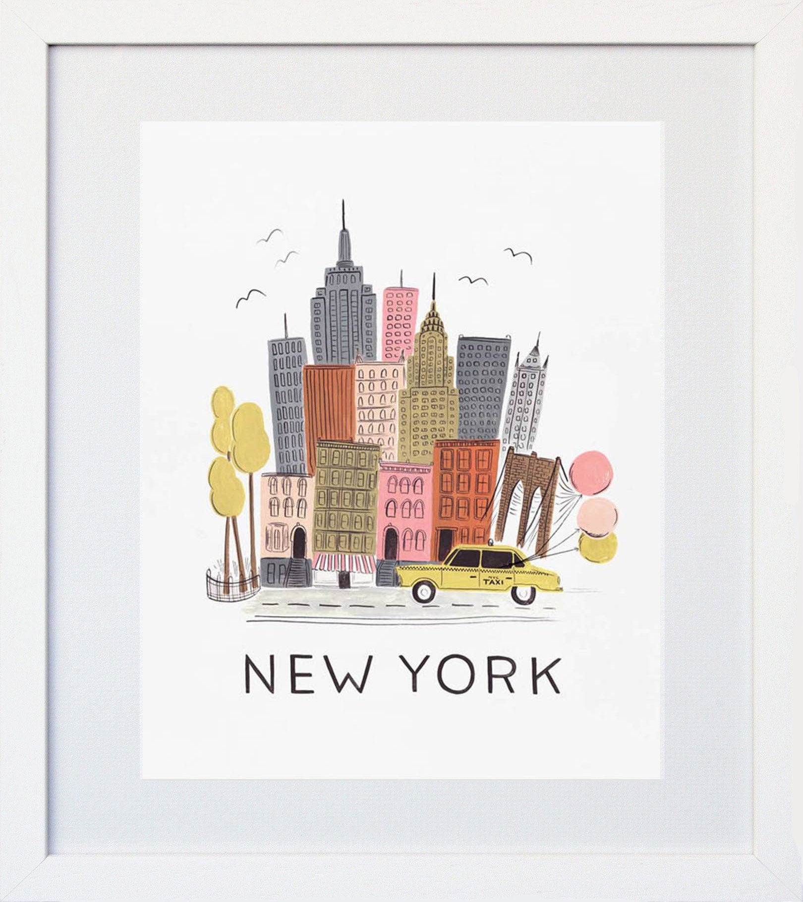 New York White Frame
