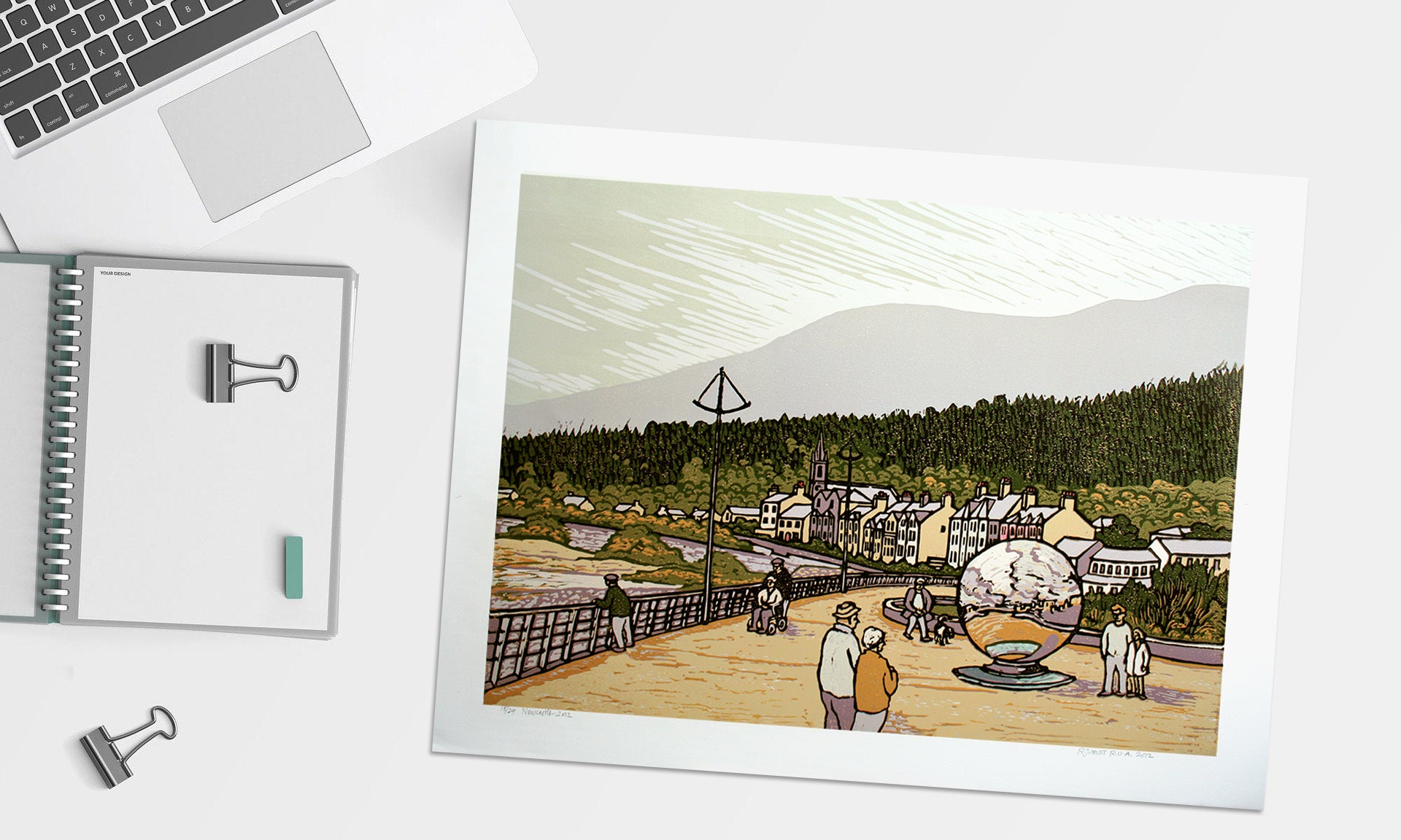 Linocut Print - Co Down Newcastle 2012