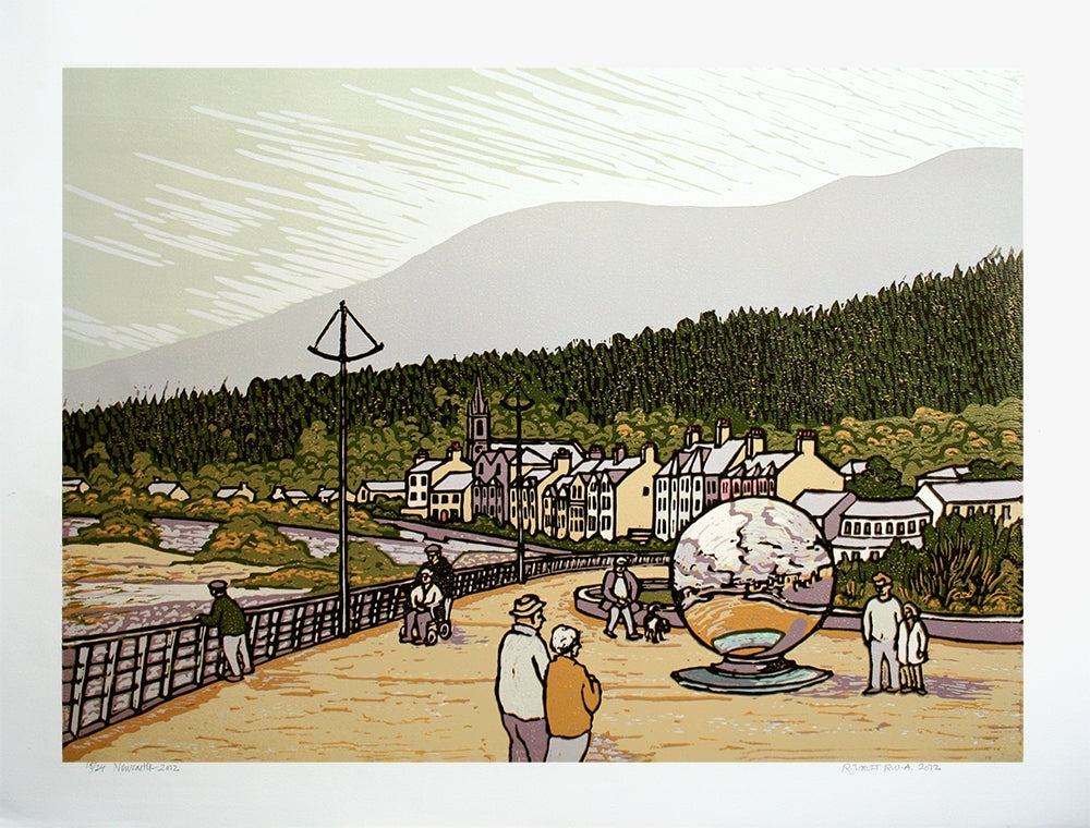 Linocut Print - Co Down Newcastle 2012 Unframed