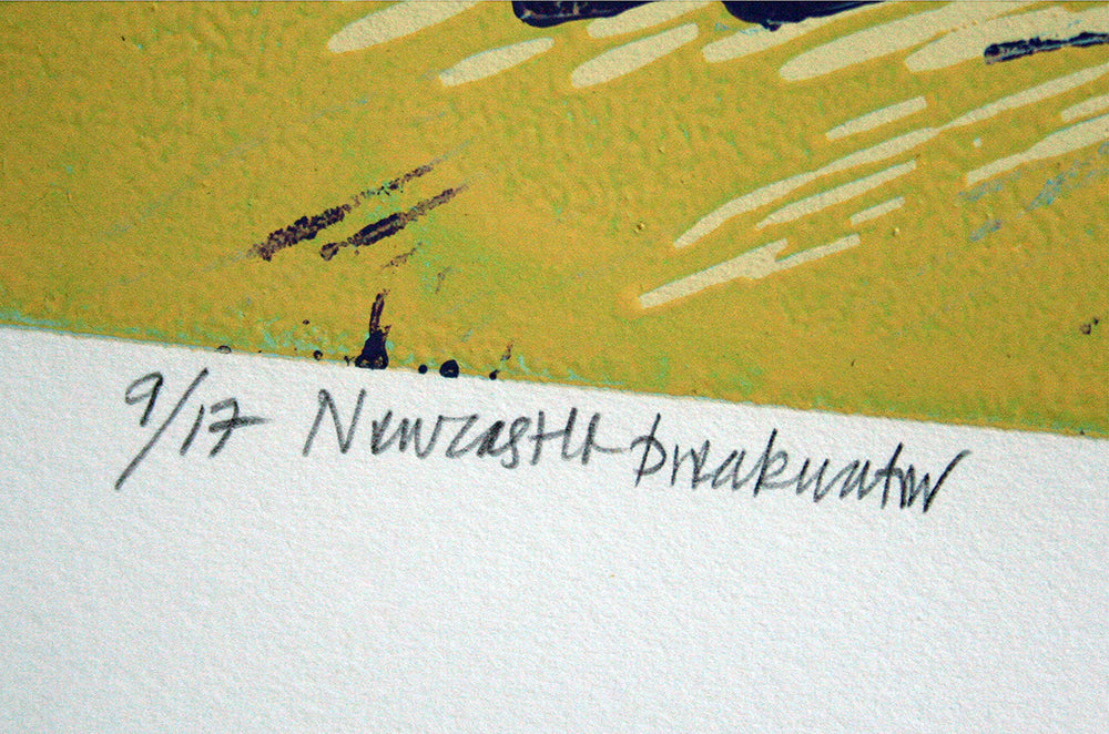 Linocut Print - Co Down Newcastle Breakwater