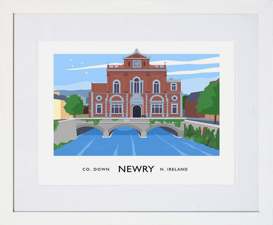 Co Down - Newry Frame White 40x30 With Mount