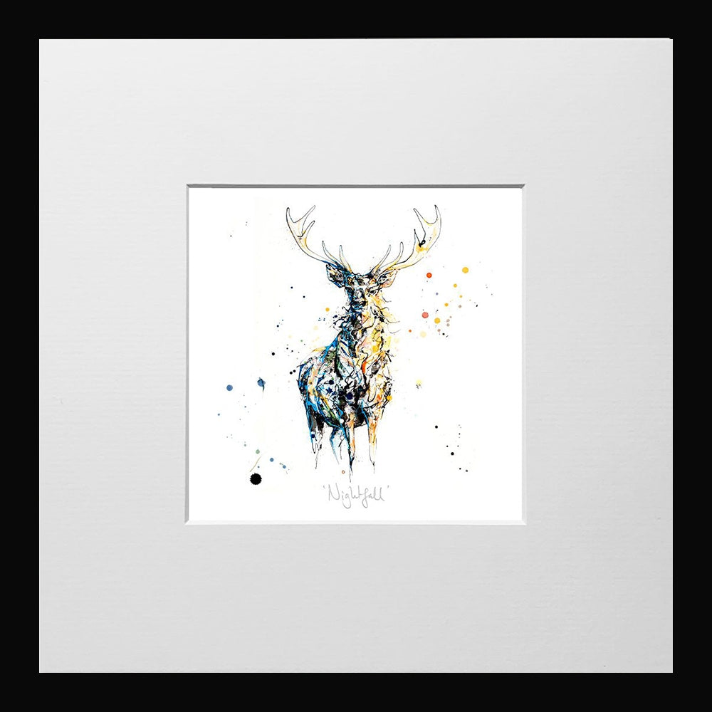 Print Open Edition Animals - Nightfall-12 x 12-Small Flat Black Frame