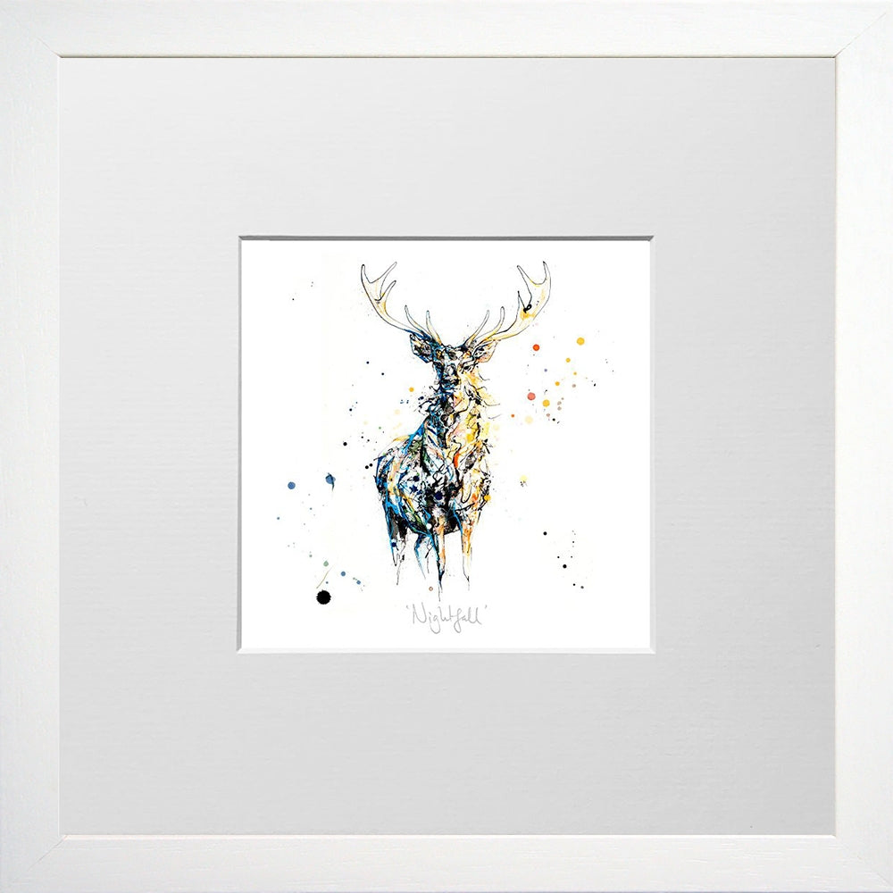 Print Open Edition Animals - Nightfall-12 x 12-Small Flat White Frame