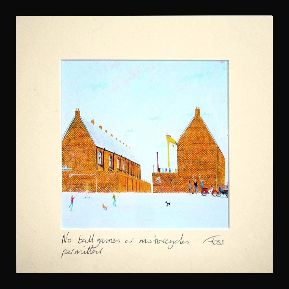 No Ball Games or Motorcycles Framed 15 x 15