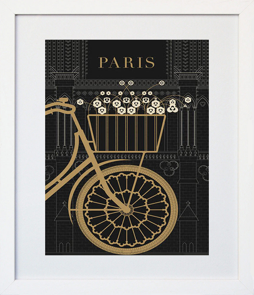 Paris Illustrations - Notre Dame Frame White