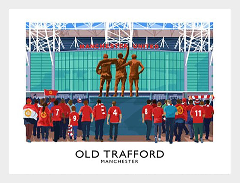 Sport - Football - Old Trafford-70 x 50-White Box Frame (No Mount)