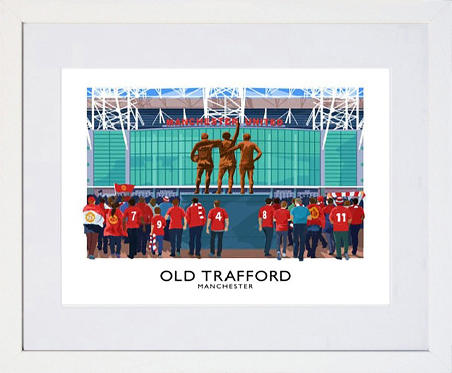 Sport - Football - Old Trafford-40 x 30-White Box Frame (With Mount)