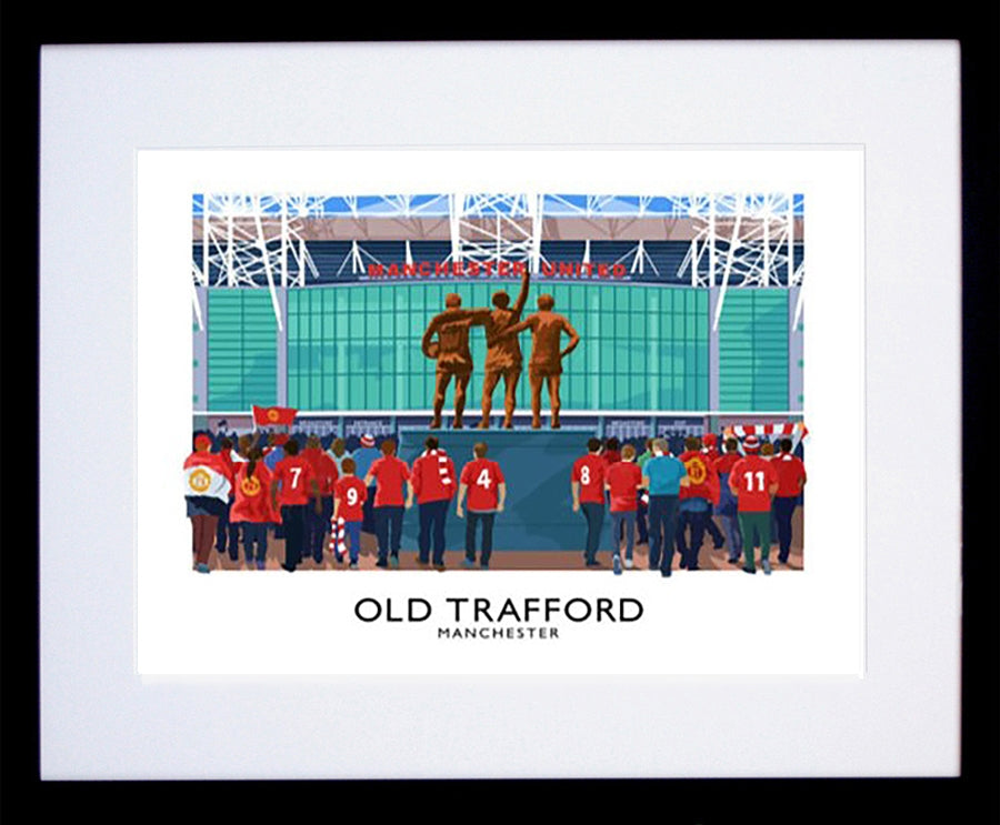 Sport - Football - Old Trafford-40 x 30-Black Box Frame (With Mount)