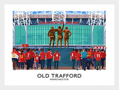 Sport - Football - Old Trafford-40 x 30-White Box Frame (No Mount)