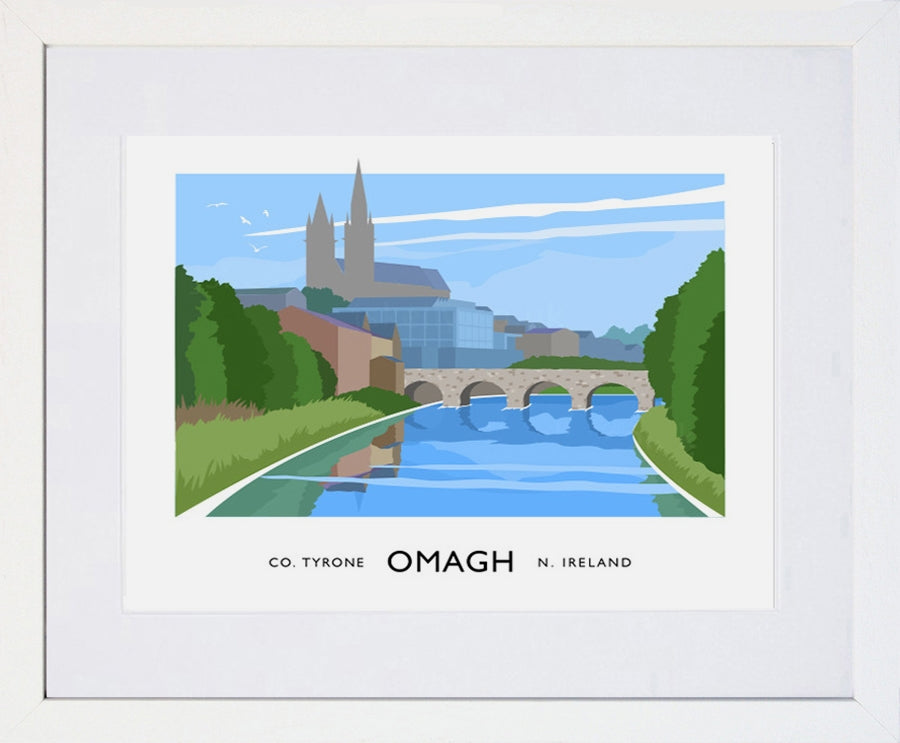 Co Tyrone - Omagh Frame White 40x30 With Mount