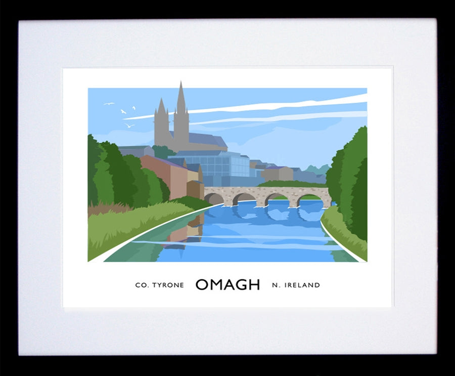 Co Tyrone - Omagh Frame Black 40x30 With Mount