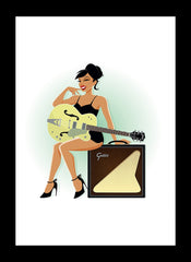 On Guitar - Pin Up - Flat Black Frame