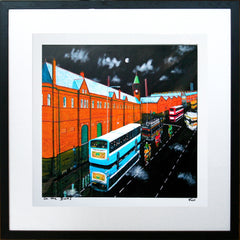 On The Buses - Night Time Framed 40 x 40