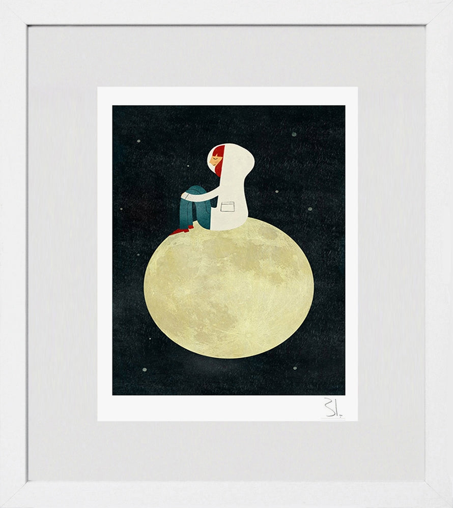 On The Moon White Frame