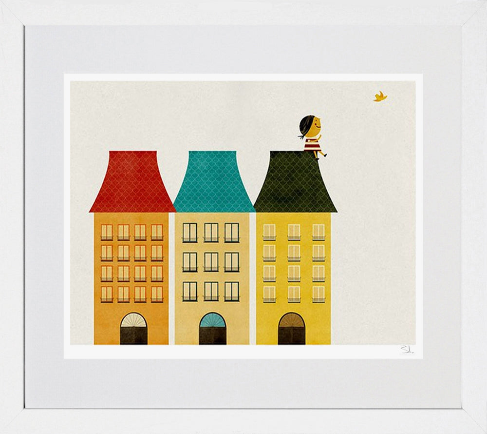 On The Roof White Frame