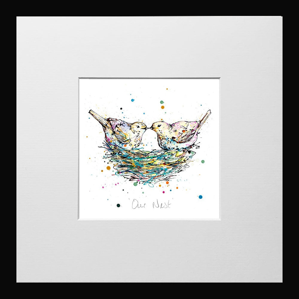 Print Open Edition Animals - Our Nest-12 x 12-Small Flat Black Frame