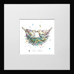Print Open Edition Animals - Our Nest-12 x 12-Small Flat Black Frame