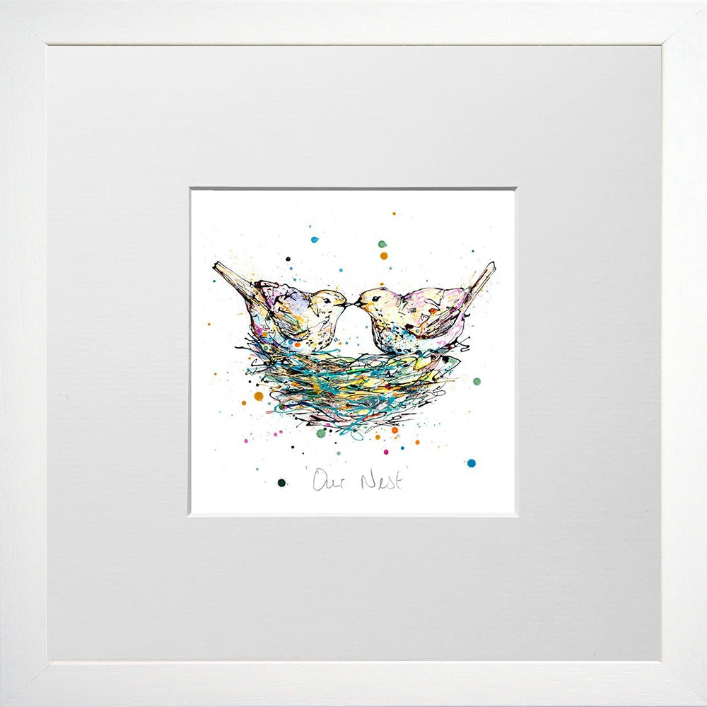 Print Open Edition Animals - Our Nest-12 x 12-Small Flat White Frame