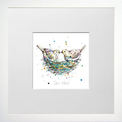 Print Open Edition Animals - Our Nest-12 x 12-Small Flat White Frame
