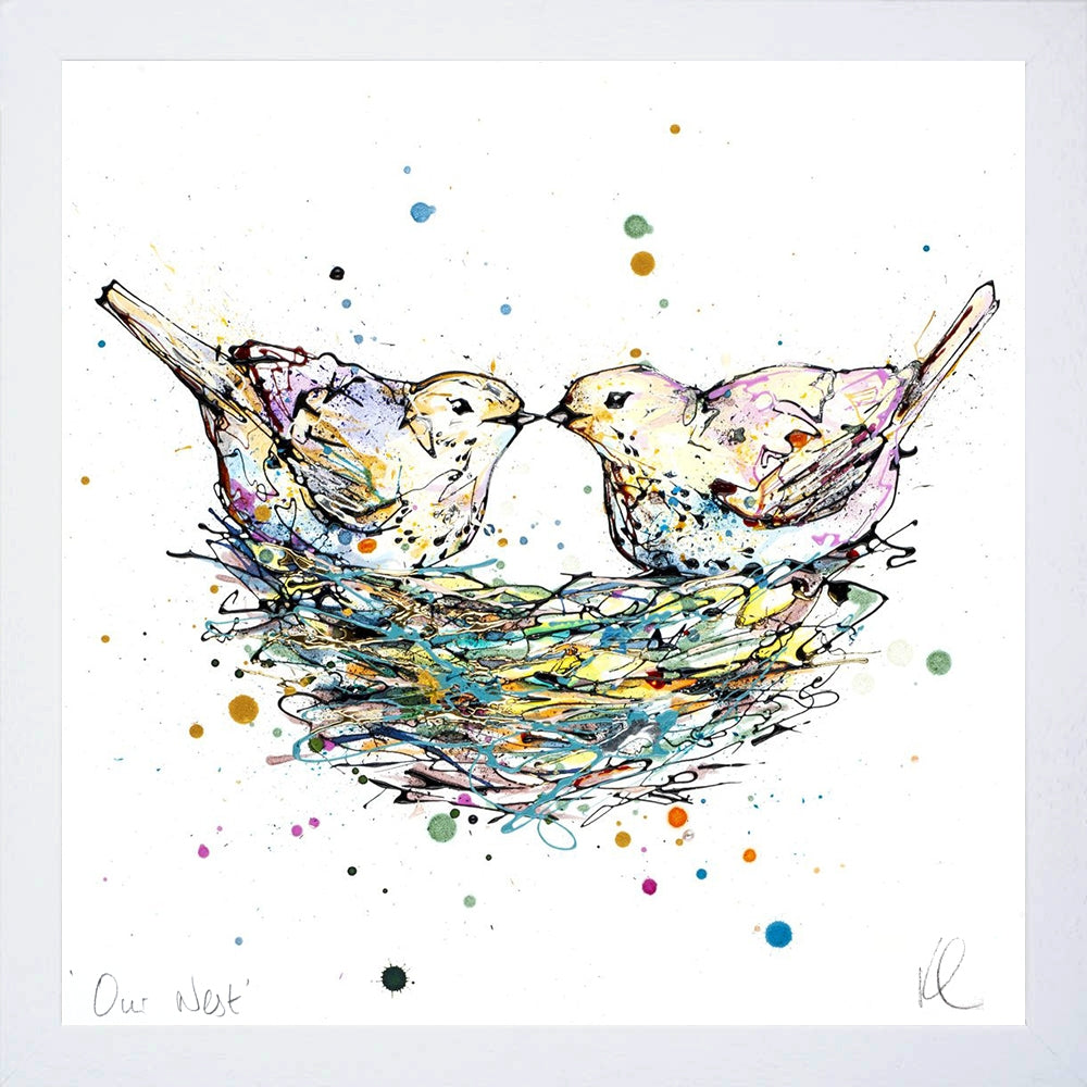 Print Open Edition Animals - Our Nest-30 x 30-White Box Frame (No Mount)