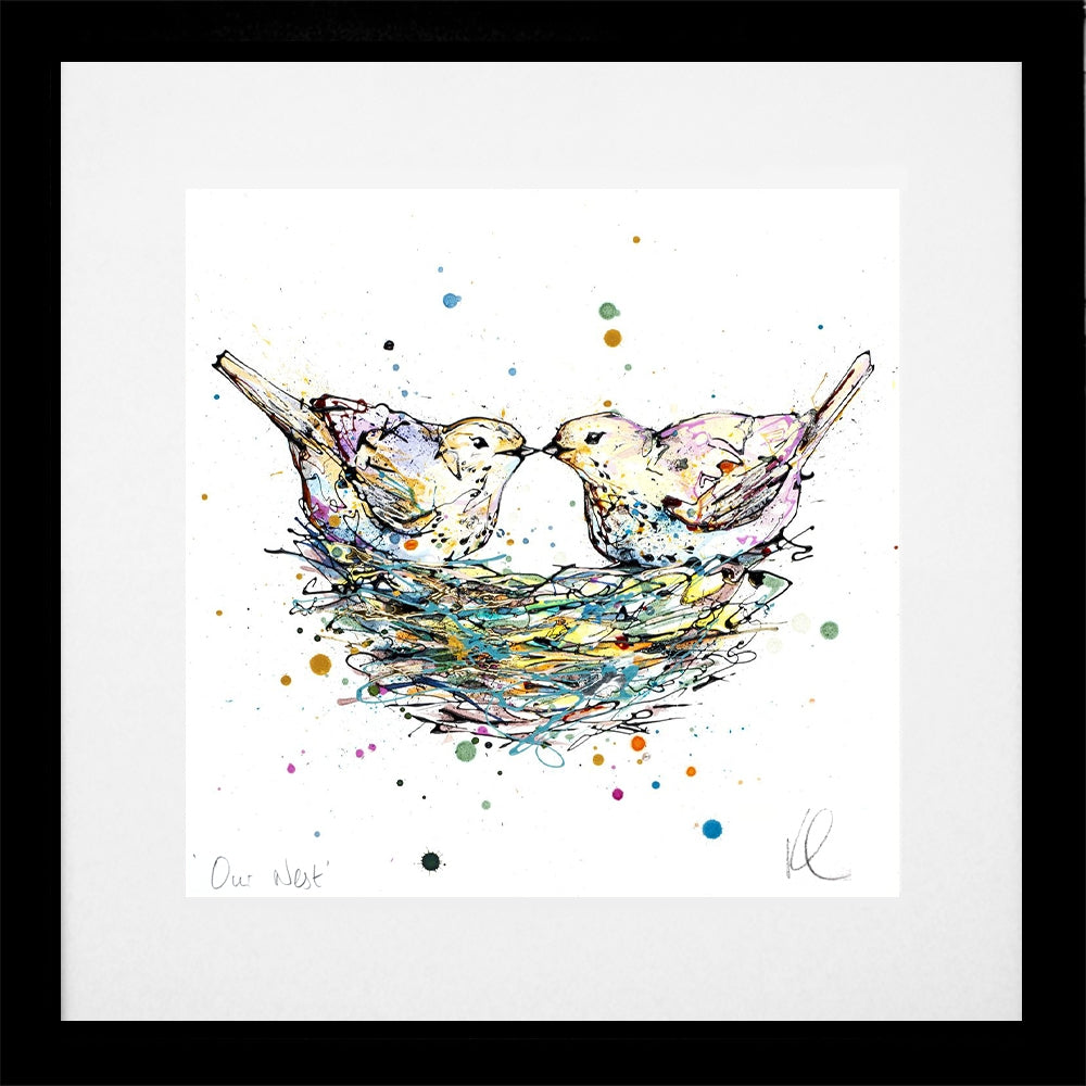 Print Open Edition Animals - Our Nest-30 x 30-Black Box Frame (With Mount)