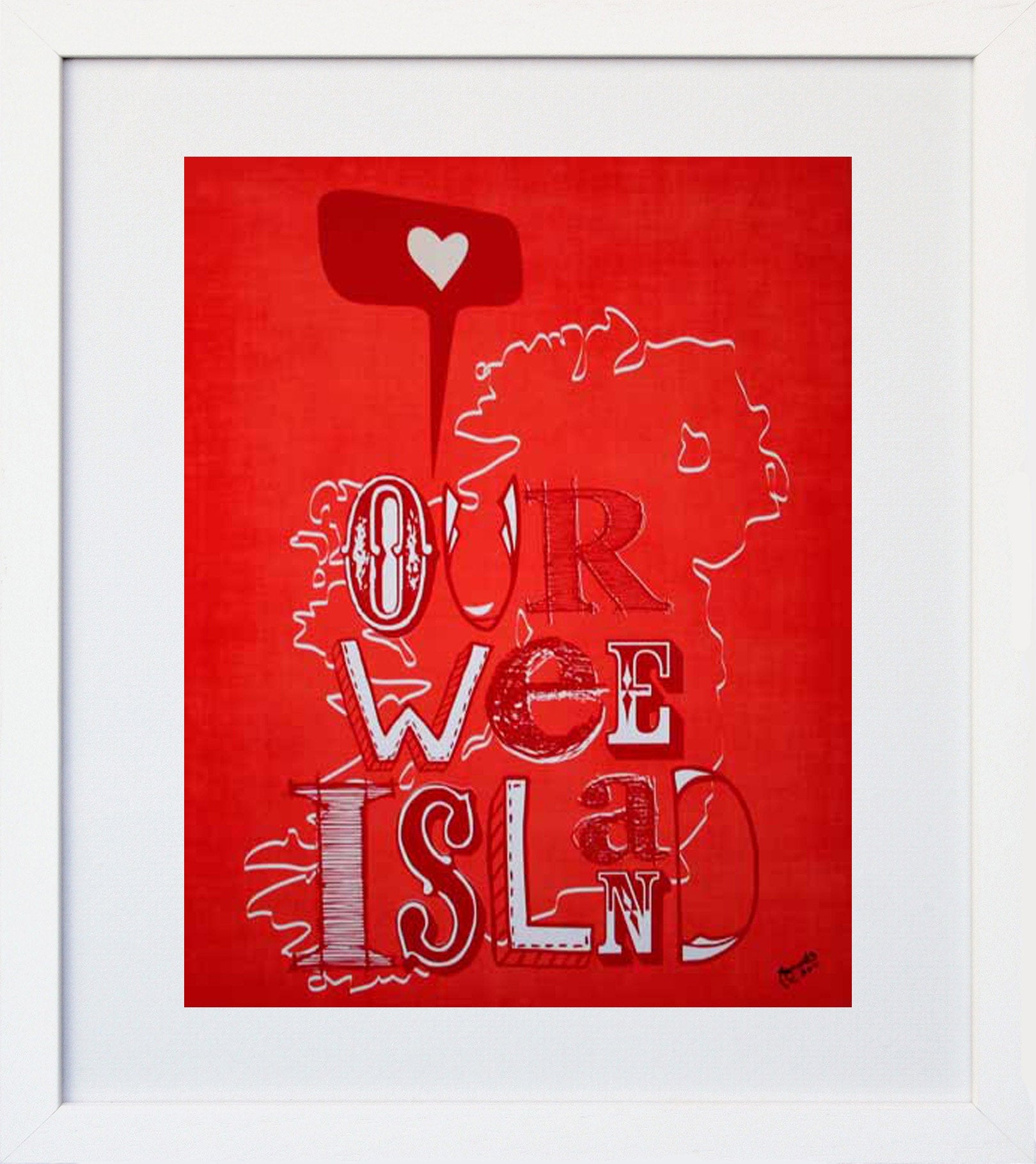 Ireland Our Wee Island White Frame