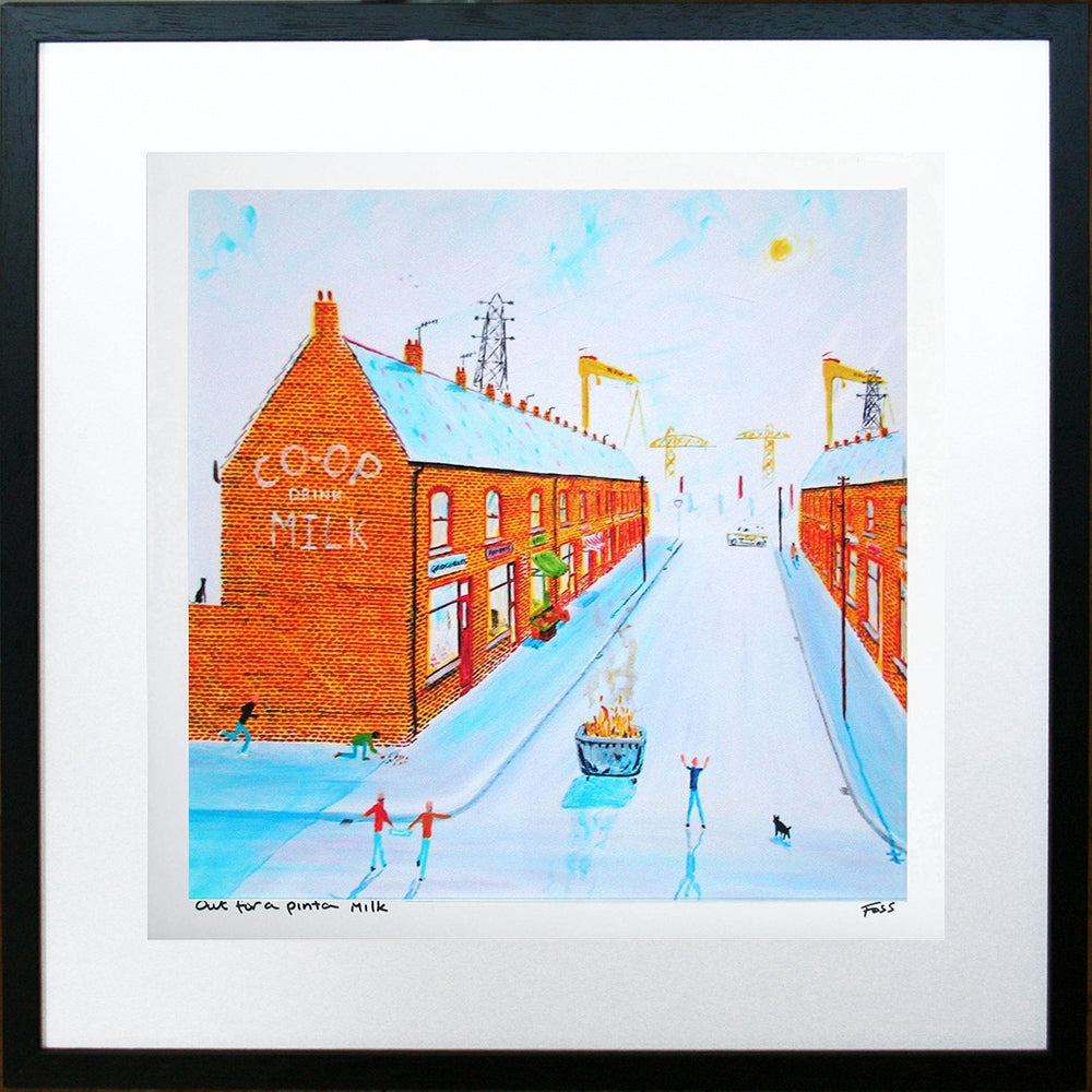 Out for a Pinta Milk Framed 40 x 40