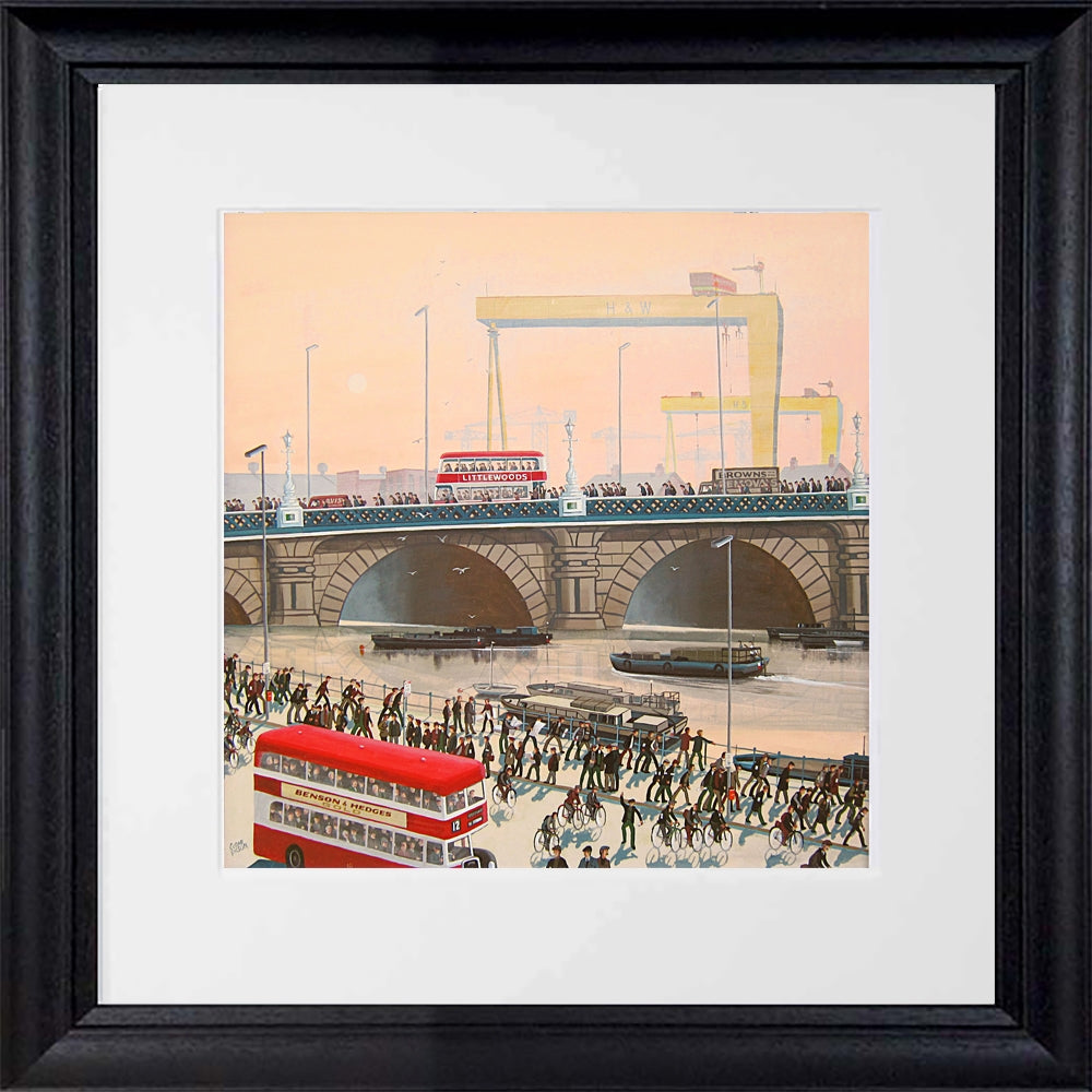 Print - Over The Bridge-48.5 x 48.5-Black Scoop Frame