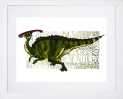 Animals - Dinosaur Parasaurolophus Frame White