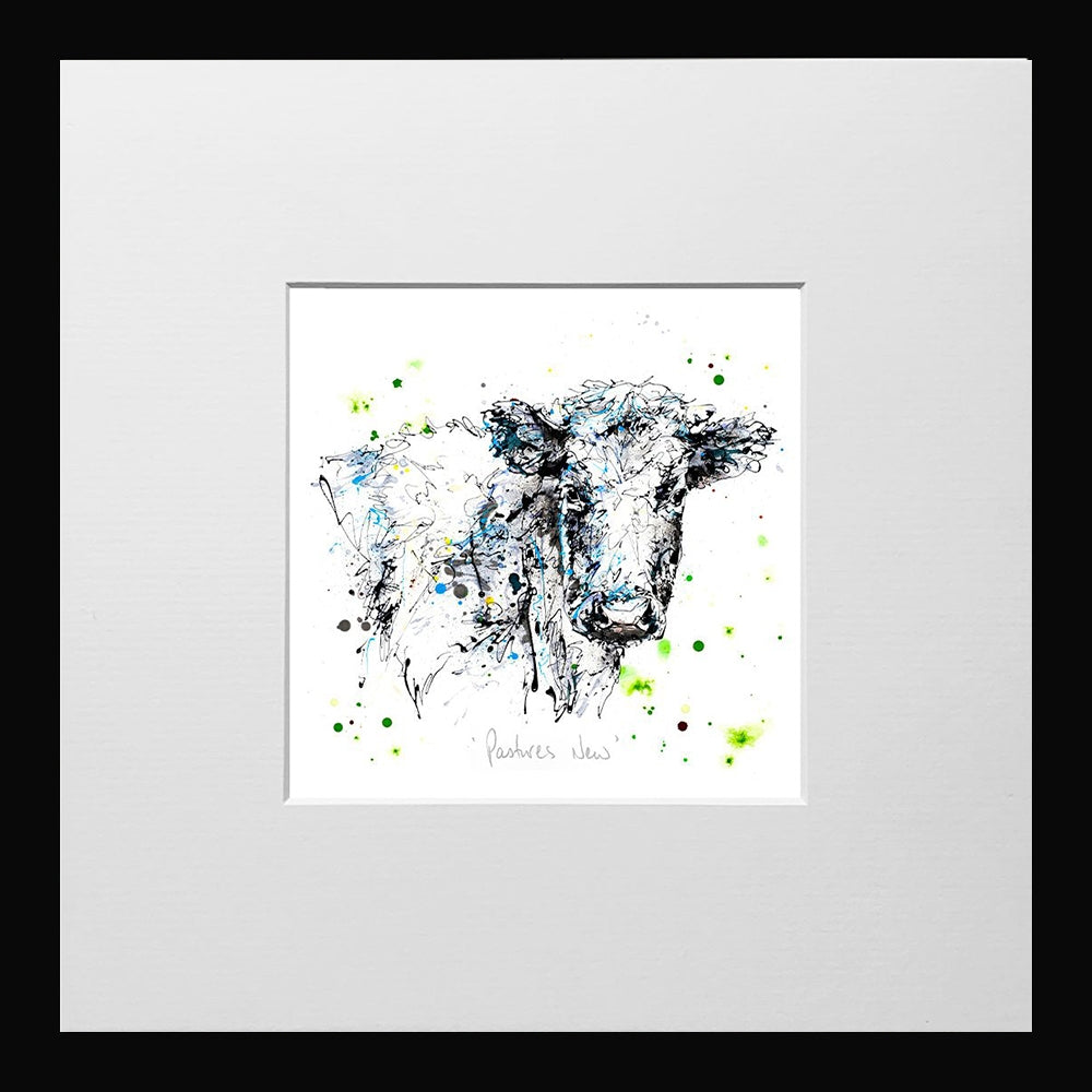 Print Open Edition Animals - Pastures-12 x 12-Small Flat Black Frame