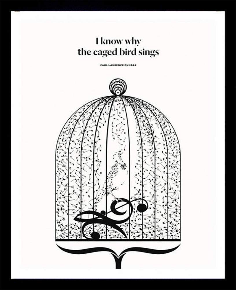 Paul Laurence Dunbar - Caged Bird Black Box Frame