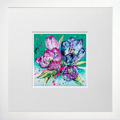 Print Open Edition Floral - Peace-12 x 12-Small Flat White Frame