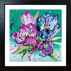 Print Open Edition Floral - Peace-30 x 30-Black Box Frame (No Mount)