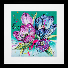 Print Open Edition Floral - Peace-30 x 30-Black Box Frame (With Mount)
