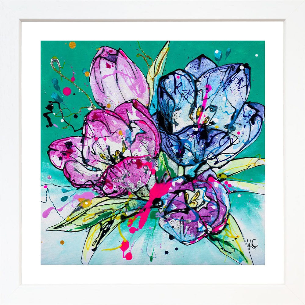 Print Open Edition Floral - Peace-30 x 30-White Box Frame (No Mount)