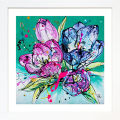 Print Open Edition Floral - Peace-30 x 30-White Box Frame (No Mount)