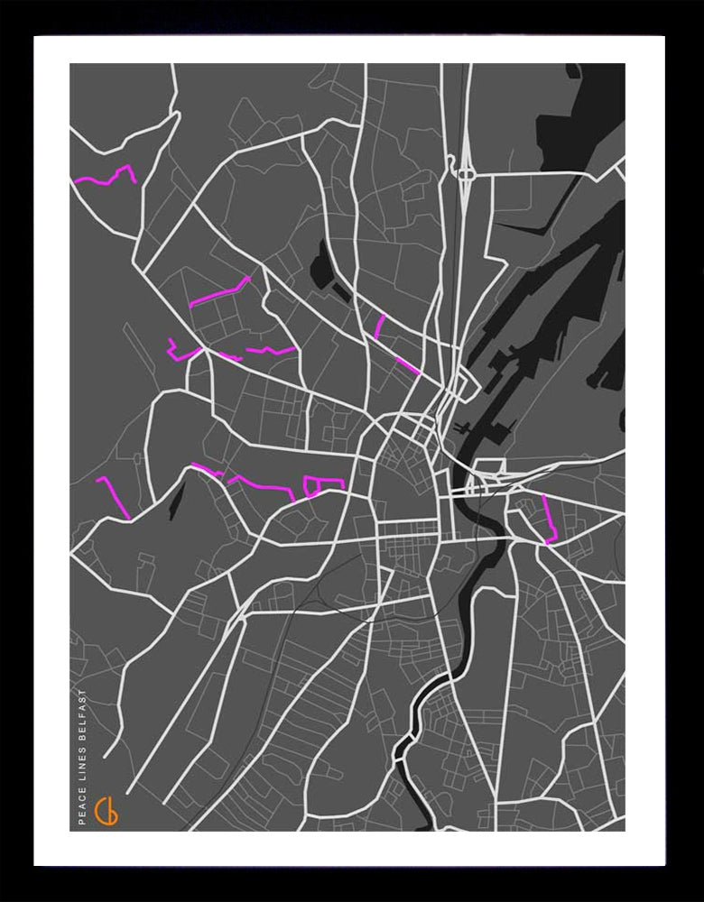 Belfast Peace Lines A2 Black frame